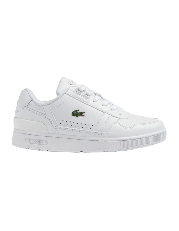 Lacoste T-Clip Leather Sneaker In White 1 Lacoste T-Clip Leather Sneaker In White