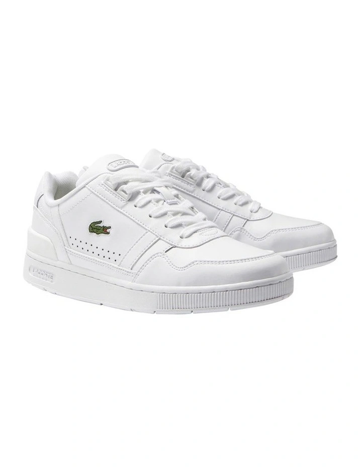 Lacoste T-Clip Leather Sneaker In White 2 Lacoste T-Clip Leather Sneaker In White - Image 2