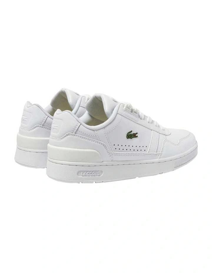 Lacoste T-Clip Leather Sneaker In White 3 Lacoste T-Clip Leather Sneaker In White - Image 3
