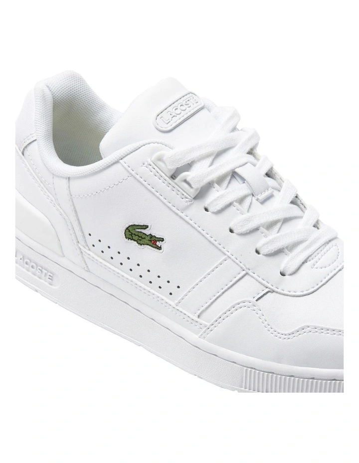 Lacoste T-Clip Leather Sneaker In White 6 Lacoste T-Clip Leather Sneaker In White - Image 6