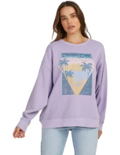Roxy Into The Night Sweatshirt In Purple Multi