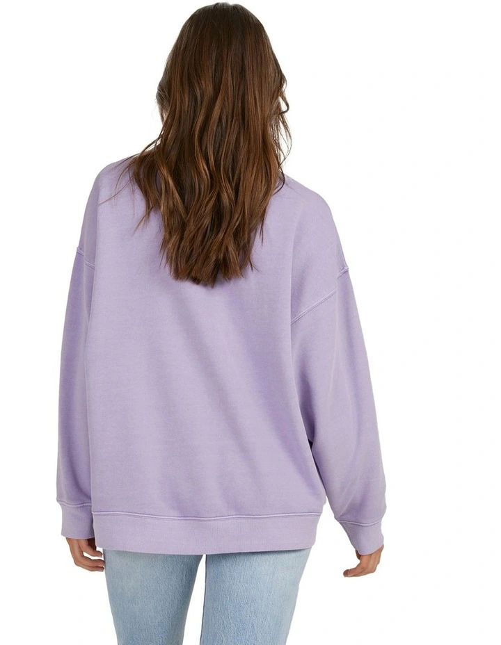 Roxy Into The Night Sweatshirt In Purple Multi 2 Roxy Into The Night Sweatshirt In Purple Multi - Image 2