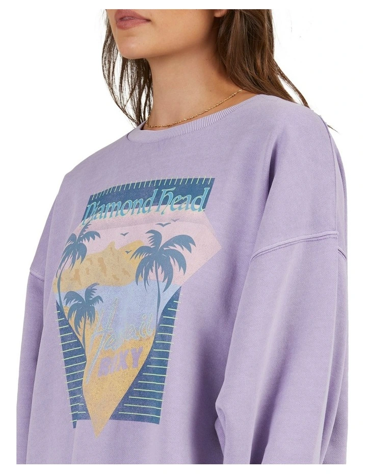 Roxy Into The Night Sweatshirt In Purple Multi 4 Roxy Into The Night Sweatshirt In Purple Multi - Image 4