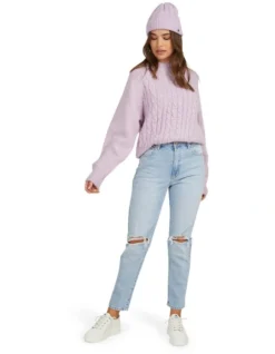Roxy Crossroads Cable Crew Neck Jumper In Purple -Myer Clothing Shop 974142190 5 720x928