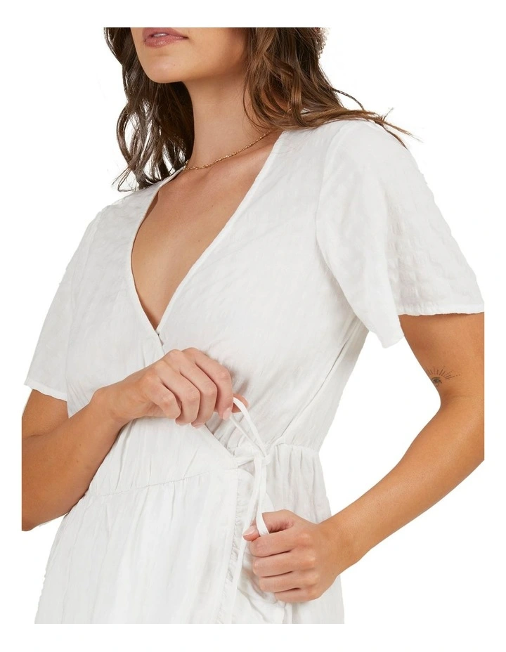 Roxy Zenith Wrap Texture Dress In White 4 Roxy Zenith Wrap Texture Dress In White - Image 4