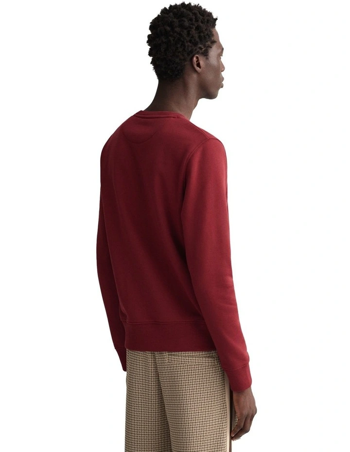 Gant Original Crew Neck Sweat In Plumped Red 2 Gant Original Crew Neck Sweat In Plumped Red - Image 2