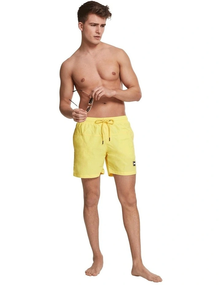 URBAN CLASSICS Block Swim Shorts In Neon Yellow 1 URBAN CLASSICS Block Swim Shorts In Neon Yellow