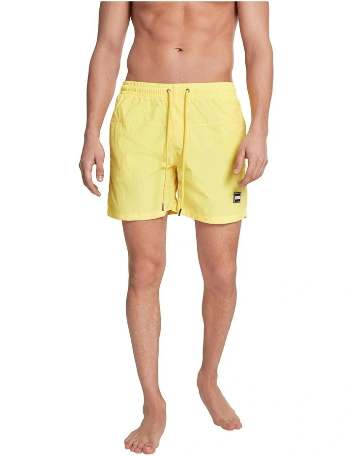URBAN CLASSICS Block Swim Shorts In Neon Yellow 2 URBAN CLASSICS Block Swim Shorts In Neon Yellow - Image 2