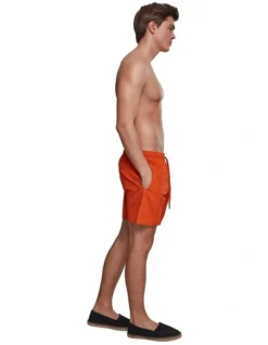 URBAN CLASSICS Block Swim Shorts In Rust Orange -Myer Clothing Shop 974331100 3 720x928