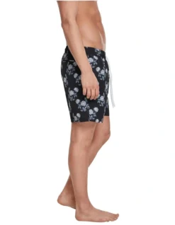 URBAN CLASSICS Rose Pattern Swim Shorts In Black -Myer Clothing Shop 974333530 3 720x928