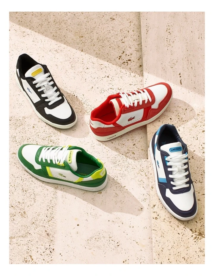 Lacoste T-Clip Leather Sneaker In White/Navy 2 Lacoste T-Clip Leather Sneaker In White/Navy - Image 2