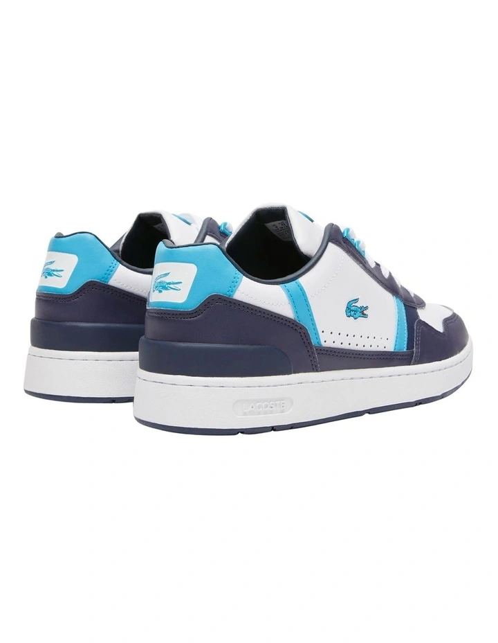 Lacoste T-Clip Leather Sneaker In White/Navy 4 Lacoste T-Clip Leather Sneaker In White/Navy - Image 4