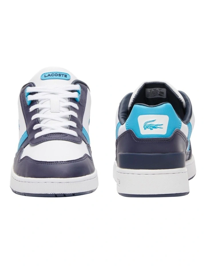 Lacoste T-Clip Leather Sneaker In White/Navy 6 Lacoste T-Clip Leather Sneaker In White/Navy - Image 6