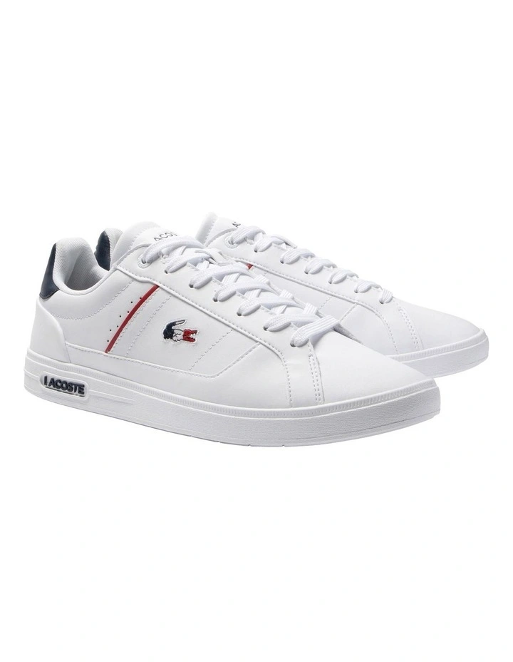 Lacoste Europa Pro Tri Sneakers In White/Navy 2 Lacoste Europa Pro Tri Sneakers In White/Navy - Image 2