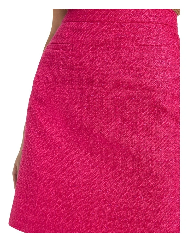 Alexis Tweed Mini Skirt In Pink 4 Alexis Tweed Mini Skirt In Pink - Image 4