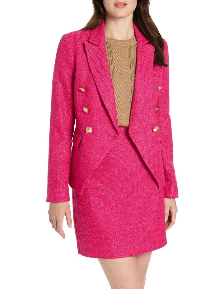 Alexis Tweed Jacket In Pink 1 Alexis Tweed Jacket In Pink