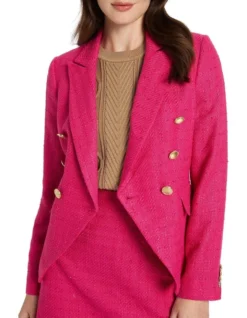 Alexis Tweed Jacket In Pink 6 Alexis Tweed Jacket In Pink -Myer Clothing Shop 974828440 3 720x928