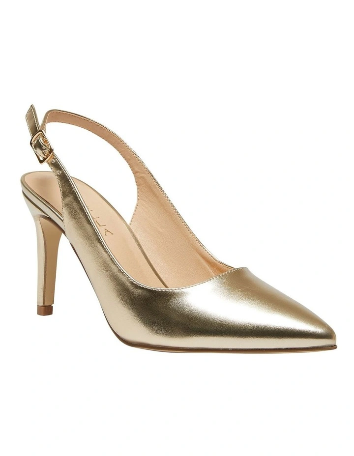 Whiz Heeled Shoes In Gold Metallic 2 Whiz Heeled Shoes In Gold Metallic - Image 2