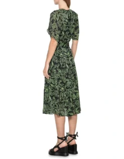 Linear Matisse Midi Dress In Green/Black 5 Linear Matisse Midi Dress In Green/Black -Myer Clothing Shop 974962990 3 720x928