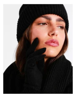 Cozys Rib Knit Gloves In Black -Myer Clothing Shop 974980810 974981350 4 720x928