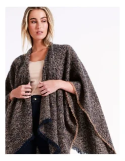 Basque Boucle Chevron Poncho In Assorted -Myer Clothing Shop 974980990 974981890 3 720x928