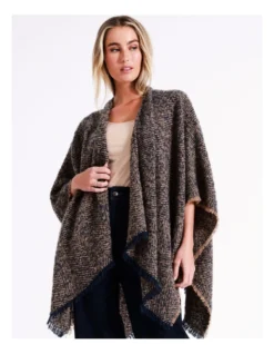 Basque Boucle Chevron Poncho In Assorted -Myer Clothing Shop 974980990 974981890 5 720x928