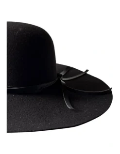 Wide Brim Felt Hat In Black