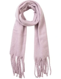 Solid Chunky Knit Winter Scarf In Purple