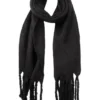 Solid Chunky Knit Winter Scarf In Black