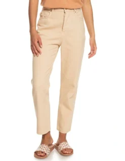 Roxy Every Place Straight Fit Jeans In Beige