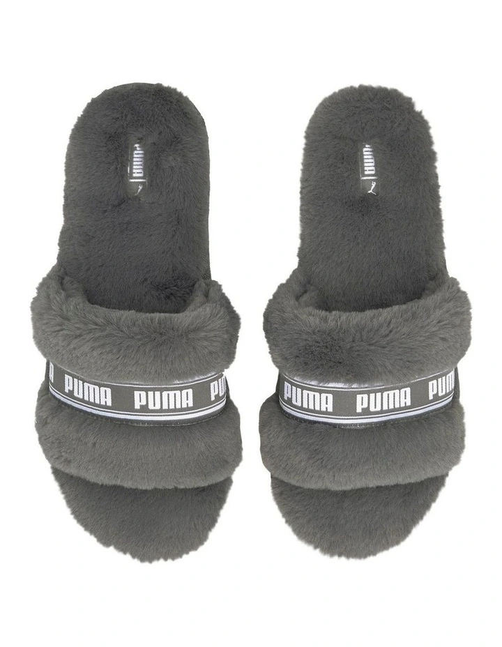 Puma Fluff Slippers In Grey 4 Puma Fluff Slippers In Grey - Image 4