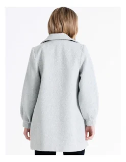 Basque Herringbone Tuck Sleeve Coat In Light Blue 10 Basque Herringbone Tuck Sleeve Coat In Light Blue -Myer Clothing Shop 975459790 6 720x928