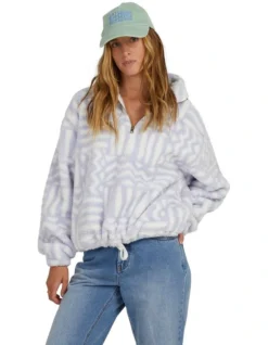 Billabong Your Smile Half Zip Crew In Blue