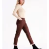 Basque Organic Cotton Blend Sateen Pant In Chocolate