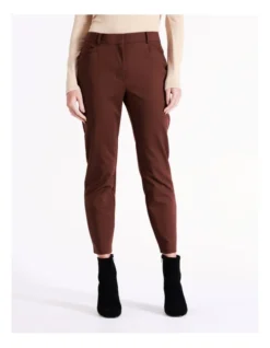Basque Organic Cotton Blend Sateen Pant In Chocolate 7 Basque Organic Cotton Blend Sateen Pant In Chocolate -Myer Clothing Shop 975704770 3 720x928