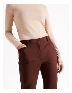 Basque Organic Cotton Blend Sateen Pant In Chocolate 9 Basque Organic Cotton Blend Sateen Pant In Chocolate -Myer Clothing Shop 975704770 5 720x928