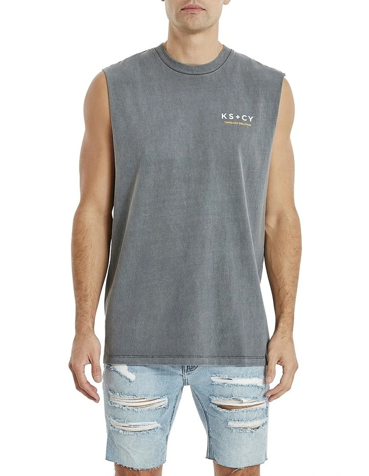 Hurricane Relaxed Muscle Tee In Grey 2 Hurricane Relaxed Muscle Tee In Grey - Image 2