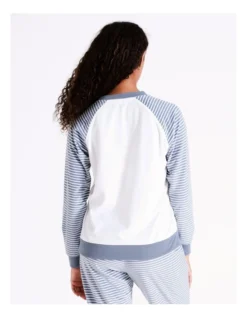 SOHO Gigi Novelty Velour Long Sleeve PJ Top In Corgi Stripe -Myer Clothing Shop 976498480 978019750 6 720x928