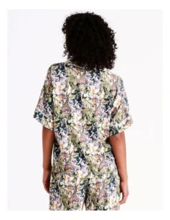 Chloe & Lola Botanical Gardens Ecovero Viscose Short Sleeve Shirt In Cream Botanical -Myer Clothing Shop 976499560 4 720x928