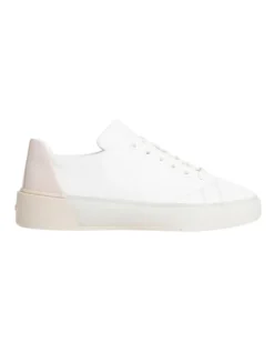 Calvin Klein Classic Leather Cupsole Sneakers In White