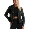 Forever New Heidi PU Biker In Black