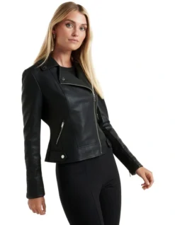Forever New Heidi PU Biker In Black -Myer Clothing Shop 976645270 3 720x928