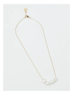 Freshwater Pearl Necklace In Gold