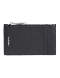 Calvin Klein Leather Cardholder In Black