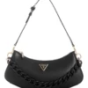 Guess Corina Zip Top Shoulder Bag In Black