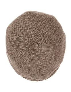 Hudson Herringbone Cap In Brown -Myer Clothing Shop 977507200 5 720x928