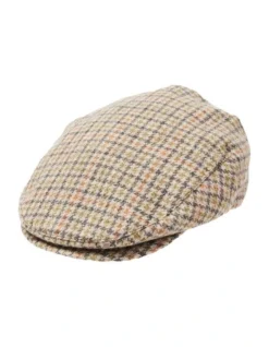 Louie Houndstooth Ivy Cap In Brown