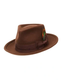 Theo Squatter Fedora In Brown
