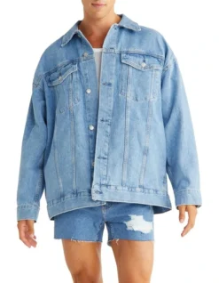 Calvin Klein Jeans Oversized Denim Jacket In Blue