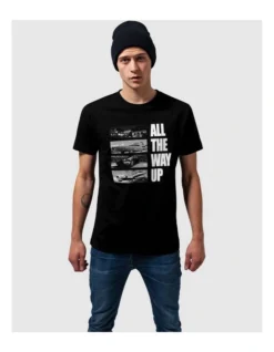 Mens Mister Tee All The Way Up Stairway Tee Black